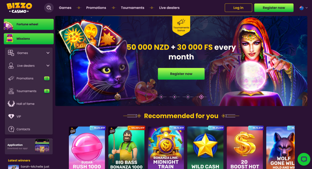 Home page Bizzo casino