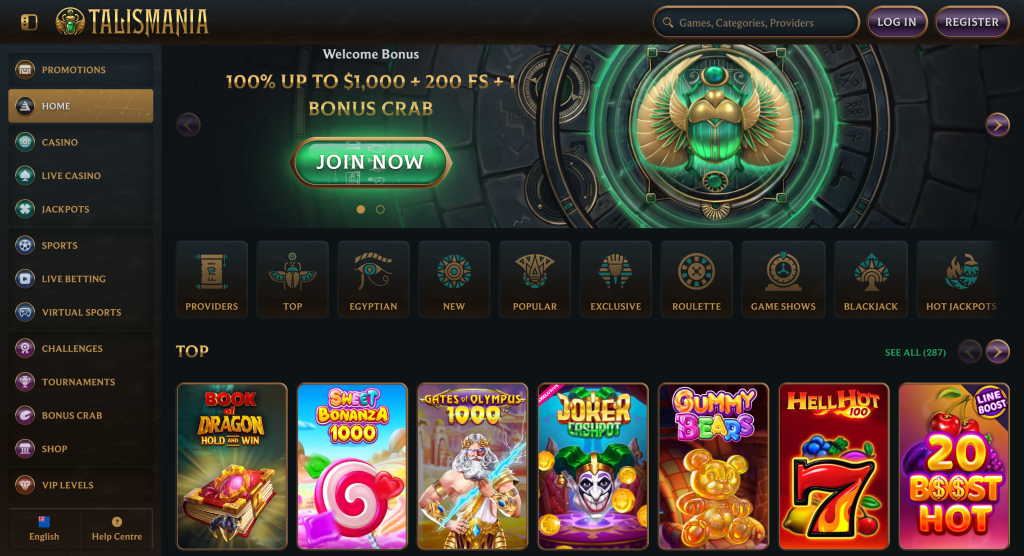 Home page Talismania casino