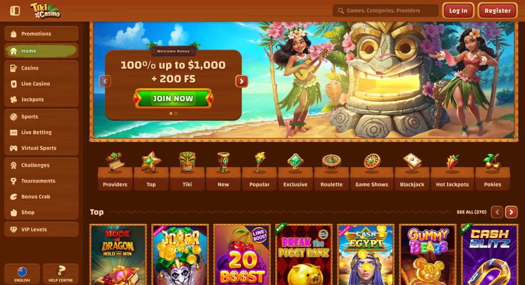 Home page Tiki Casino