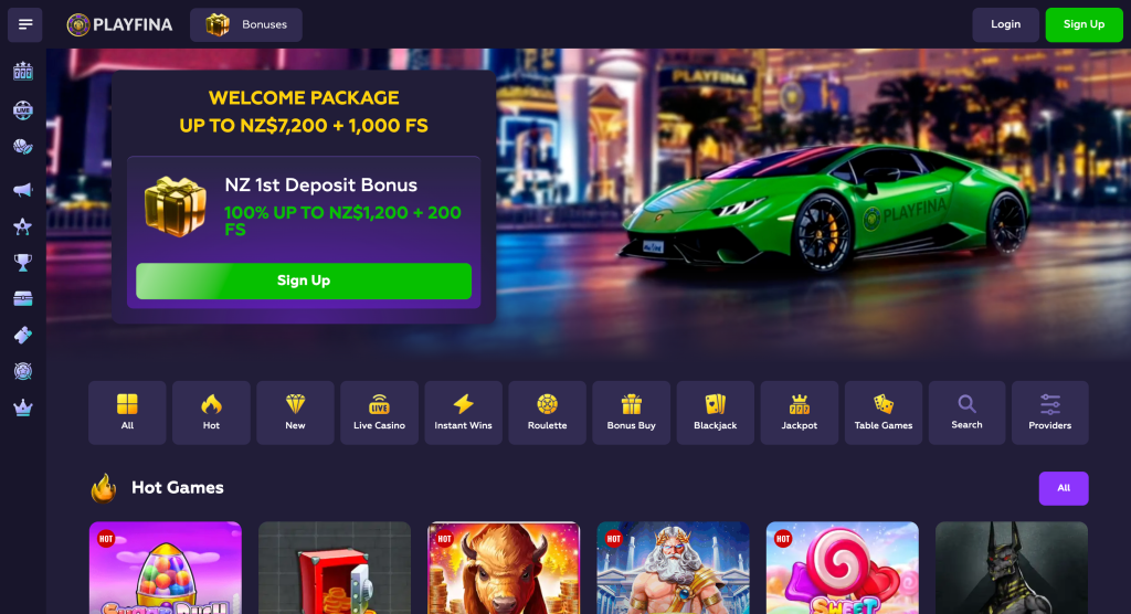 Home page Playfina Casino